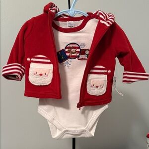 Vintage Little Wonders Festive Red and White Baby Outfit